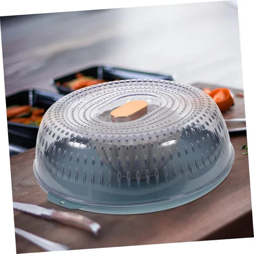 Vista 6 de UPKOCH Cubierta transpirable para verduras, bandeja transparente de plástico, cubierta de salpicaduras de microondas, cubierta de alimentos, caja