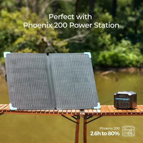 Vista 4 de Renogy Panel solar portátil de 80 vatios para estación de energía, panel solar plegable de 12 V para camping RV de 23.5% de eficiencia módulo solar