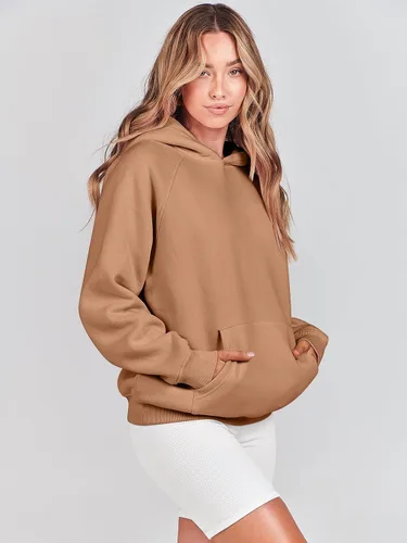 Vista 109 de ANRABESS - Sudaderas con capucha para mujer, sobre talla, de vellón de manga larga, modelo de 2024, para otoño