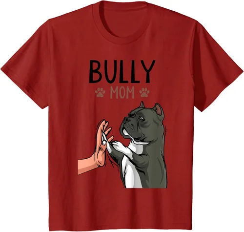 Vista 67 de American Bully Mom Cute Dog Mama Camiseta divertida para mujer, Blanco, S