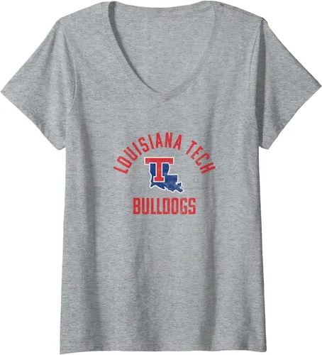 Vista 4 de Louisiana Tech Bulldogs - Camiseta grande con cuello en V, Negro