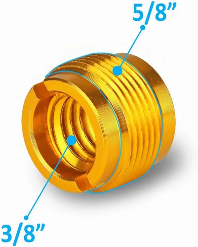 Vista 2 de 2 adaptadores de color dorado para micrófono HyperX QuadCast, Blue Yeti, Rode, Razer, Shure y la mayoría de micrófonos USB, montaje de choque