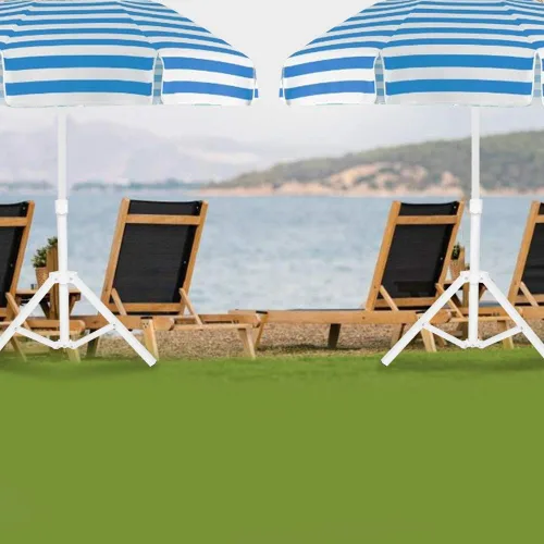 Vista 2 de Base de sombrillas, tornillo ajustable, resistente, ahorro de espacio, para sombrilla de playa, sombrilla de pesca, sombrilla de jardín