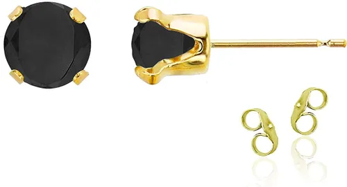 Vista 123 de Aretes de tuerca de plata de ley 925 chapados en oro de 14 quilates macizo, oro amarillo, blanco o rosa de 0.236 in Amatista