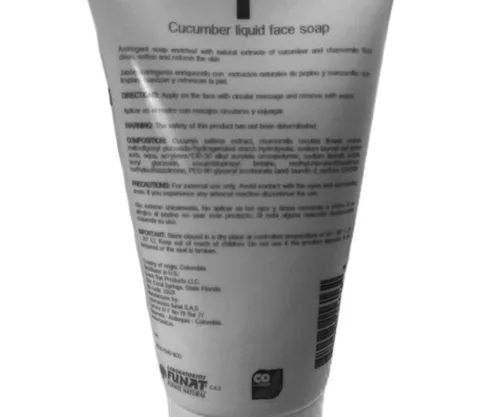 Vista 7 de Funat Pepino con cara de manzanilla líquido orgánico Gel limpiador de espuma facial hidratante piel grasa sin parabenos 5.2 Oz-5.29 oz