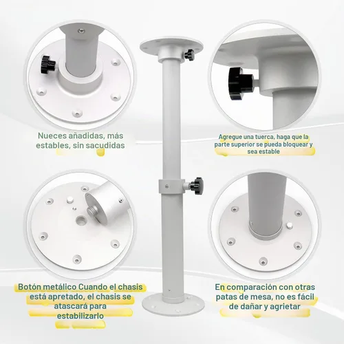 Vista 4 de Sporacingrts Pedestal de Mesa Ajustable Base de Mesa Desmontable Soporte de Patas Kit de Montaje de Base Compatible con Barco, Yate, RV