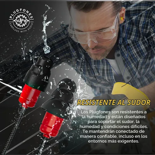 Vista 8 de Plugfones Protector Volume Limited - Tapones para los oídos, compatibles Negro & rojo