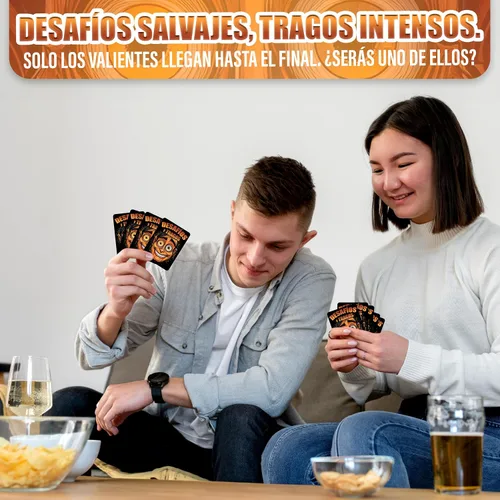 Vista 6 de Desafíos y Tragos – Juego de cartas para adultos Juegos de mesa en español con Alcohol Juego de beber para Fiestas, Bachelorette, parejas
