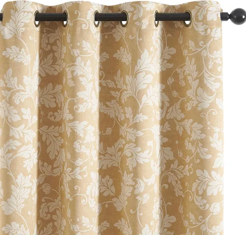 Vista 10 de jinchan Cortinas 80% opacas para dormitorio, cortinas con patrones geométricos para sala de estar, tratamientos de ventana para oscurecer
