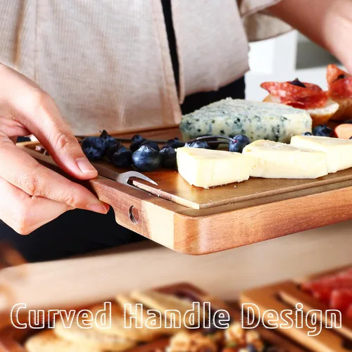 Vista 9 de hecef Juego de tablas de charcutería extra grande, 3 en 1, bandeja magnética de madera de acacia con bolsa de almacenamiento, bandeja de picnic al