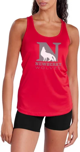 Vista 255 de Camiseta deportiva sin mangas oficial de NCAA Collegiate para mujer, con espalda cruzada, colección con logotipo primario