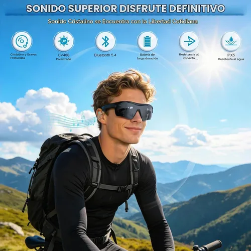 Vista 2 de Gafas de sol Bluetooth, gafas deportivas polarizadas con altavoces