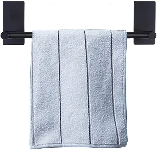 Vista 21 de NearMoon toallero de barra autoadhesivo de acero inoxidable para baño, soporte para colgar toallas en la pared, estilo contemporáneo, sin