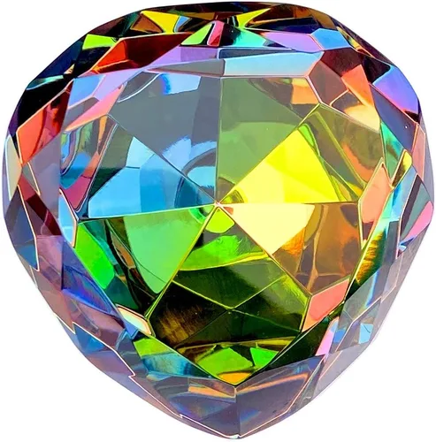 Vista 3 de Amlong Crystal Pisapapeles de diamante, en forma de corazón, 3.150 in, Aurora