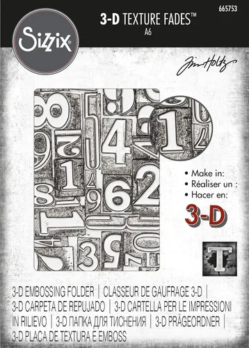 Vista 4 de Sizzx Carpeta De Relieve 3-D Textura Fades Numerada por Tim Holtz 665753 Capítulo 3 2022