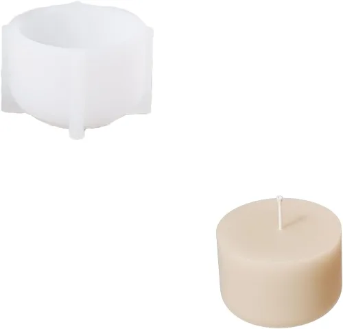 Vista 9 de BOOWAN NICOLE Vasos de vela de rosas con tapa, moldes de silicona y moldes de silicona de recarga de velas, molde de silicona para cemento