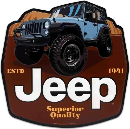 Vista 13 de Letrero de metal en relieve para Jeep Wrangler Azul marino