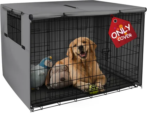 Vista 19 de Explore Land Funda para jaula de perro de poliéster resistente, parasol universal para jaula de alambre de 18 pulgadas (negro)