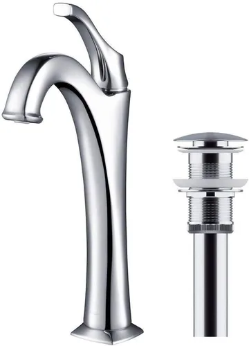 Vista 4 de KRAUS KVF-1200BG Arlo™ Grifo de Baño Alto Tipo Vessel de Oro Cepillado con Desagüe Pop-Up (Paquete de 2)