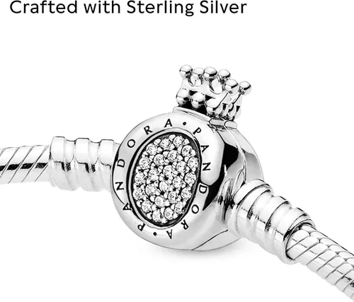 Vista 3 de PANDORA Joyería Corona O Clasp Cubic Zirconia Pulsera en Plata de Ley