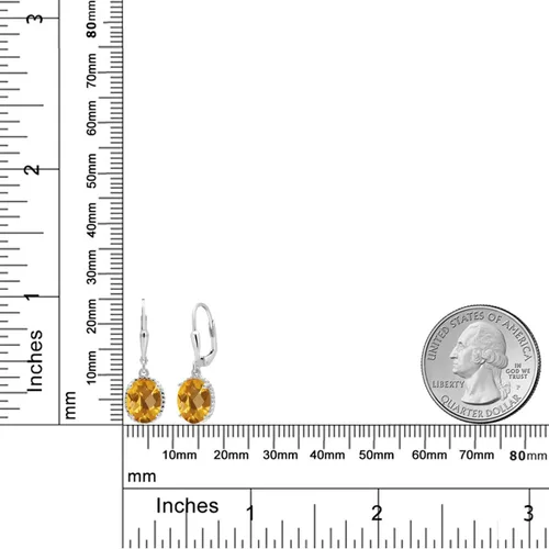 Vista 130 de Gem Stone King Aretes colgantes de gota para mujer, plata de ley 925, piedra natal ovalada de 0.354 x 0.276 in, joyería fina, regalos para ella
