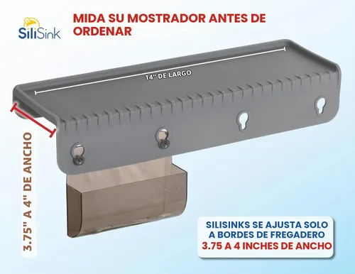 Vista 2 de SiliSink - Protector de borde de silicona para fregadero de cocina, se adapta a 3.75 a 4 pulgadas de ancho, el protector de bordes de silicona