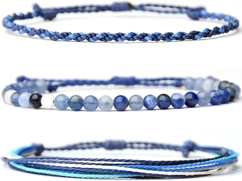 Vista 29 de Pulsera curativa hecha a mano con cuentas de piedra natural, regalo para hombres, pulsera de cuerda ajustable