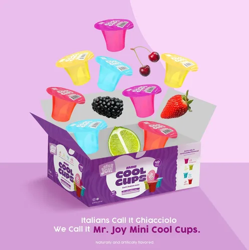 Vista 5 de Mr. Joy Soft Italian Ices - Paquete variado de mini tazas frías de sabores surtidos no congelados (40 x 1.34 onzas) - Freeze & Enjoy - 40 mini tazas