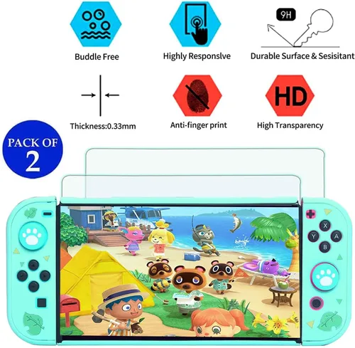 Vista 4 de Accessories Bundle for Nintendo Switch Animal Crossing - YOOWA Accessory kit NS Animal Crossing Set with Carrying Case Protective Cover Screen