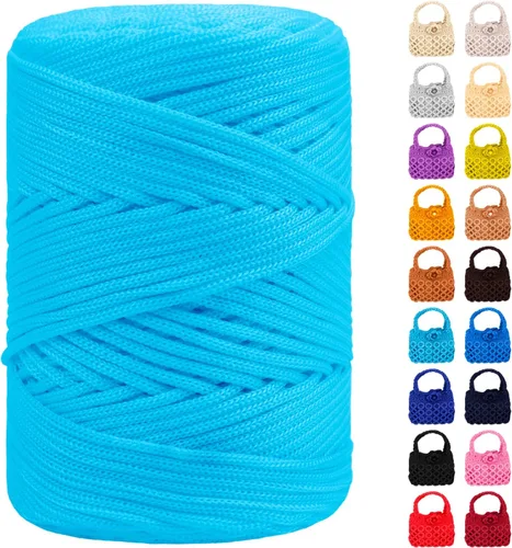 Vista 15 de Cordón de macramé de poliéster de 1/8 pulgadas x 169 metros, cordón de macramé trenzado de polipropileno, hilo de poliéster para tejer bolsos