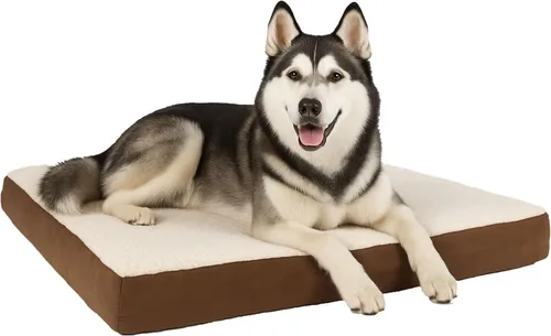 Vista 10 de PETMAKER Cama ortopédica para perros, cama para perros de espuma viscoelástica de 2 capas con funda Sherpa lavable a máquina, cama para perros