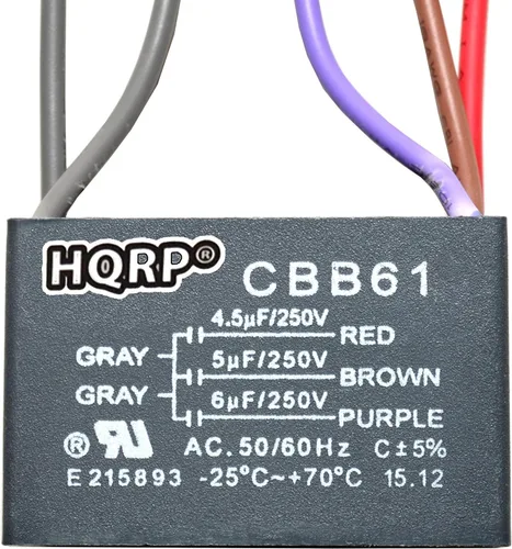 Vista 13 de HQRP Condensador de ventilador de techo CBB61 1uf+2uf de 3 cables listado UL