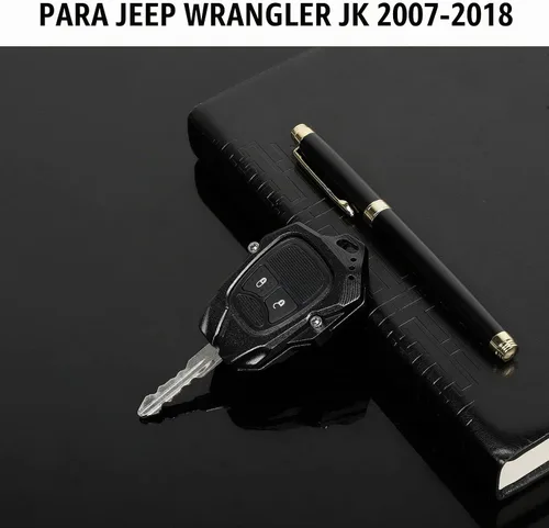 Vista 4 de JeCar - Funda para llavero de aleación de aluminio, accesorios de protección para Jeep Wrangler JK JKU 2008-2017