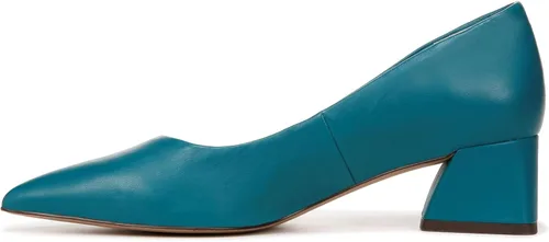 Vista 23 de Franco Sarto Women's Racer Pointed Toe Block Heel Pumps Zapatilla Ballet Rosa Claro Gamuza