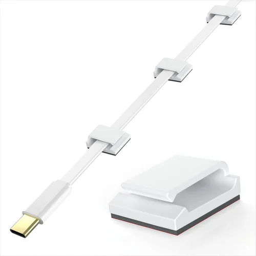 Vista 8 de AGPTEK Clips para cables Ethernet, 60 PIEZAS clips adhesivos para cables, clips planos para cables, soporte pequeño para cables de red Ethernet
