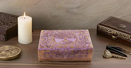 Vista 24 de Gran regalo de cumpleaños y inauguración de la casa, joyero de madera decorativo hecho a mano con talla del árbol de la vida, organizador, recuerdo