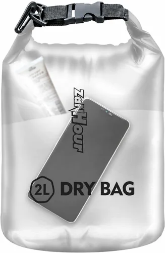 Vista 15 de Bolsa impermeable de almacenamiento transparente con tapa enrollable - Bolsa seca de 2 l/5 l/10 l/20 l, adecuada para viajes, natación, kayak Blanco