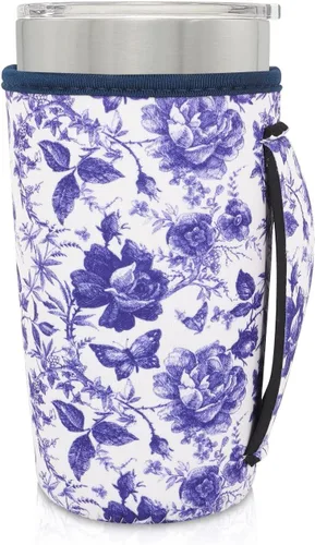 Vista 10 de Fundas Aislantes de Neopreno Portavasos con Asa para Vasos Tumbler de 20oz, Funda Reutilizable para Café Helado Para Tazas de Café de 30oz - 32oz