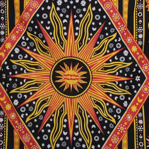 Vista 2 de RAJRANG BRINGING RAJASTHAN TO YOU Tapiz de sol ardiente para dormitorio, sala de estar y dormitorio, luna celestial, estrella, planeta, espiritual