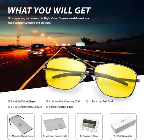 Vista 7 de URUMQI Lentes de sol de aviador polarizados cuadrados para hombre, lente de protección TAC UV400, pantallas de navegador piloto para conducir golf