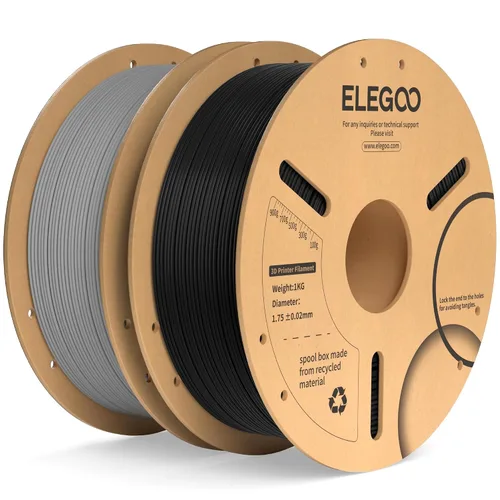 Vista 35 de ELEGOO Paquete de filamento PLA Plus negro 10KG, filamento para impresora 3D PLA+ resistente de 1.75mm precisión dimensional +/- 0.02mm, paquete