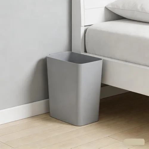 Vista 7 de Zopnny Cubo de basura de plástico, papelera, 4.5 galones, paquete de 3, color gris