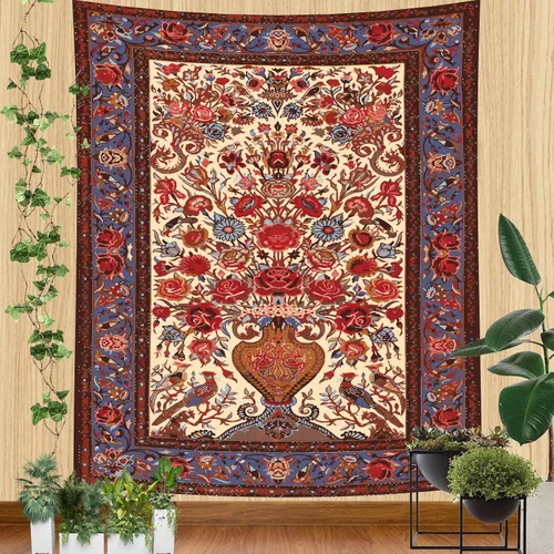 Vista 11 de Atrippy Tapiz de pared bohemio con mandala rosa para dormitorio, tapiz estético blanco y rosa, decoración de habitación para adolescentes y niñas