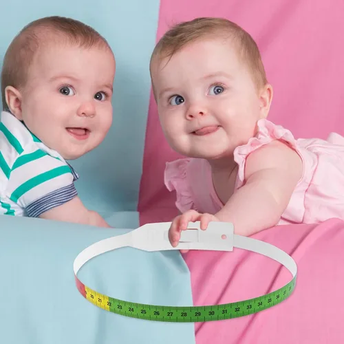 Vista 5 de Cinta métrica de cabeza de 22.0 in de circunferencia de la cabeza, herramienta de medidor de cinta métrica para bebés pediatría y brazo colorido