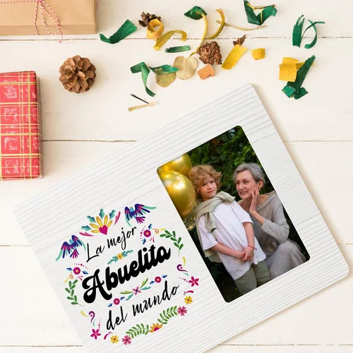 Vista 3 de Abuelita - Marco de fotos de regalos para abuela de nietos, La Mejor Abuelita Del Mundo, 4 x 6 pulgadas