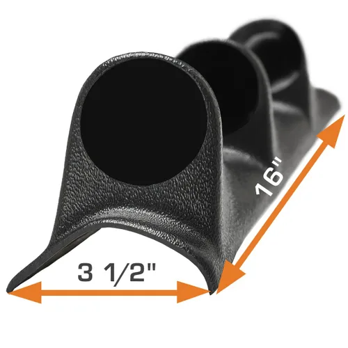 Vista 4 de GlowShift Porta instrumentos universal en negro para pilar triple - Compatible con cualquier marca/modelo de auto o camión - Plástico ABS - Monta