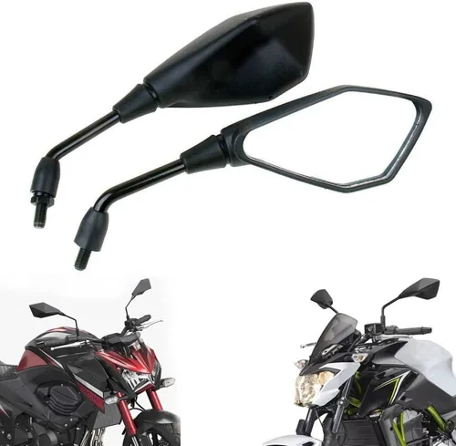 Vista 3 de MZS - Espejos retrovisores de motocicleta de 0.394 pulgadas, manillar ajustable de 360°, compatible con Z125 Z400 Z500 Z650 Z750 Z800 Z900 Z1000