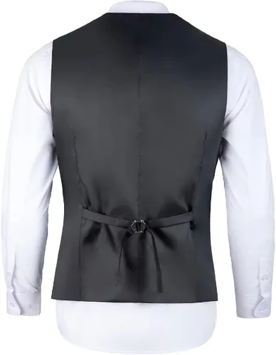 Vista 3 de Lynerun Chaleco de traje para hombre, chaleco formal de negocios, para boda
