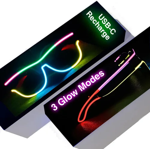 Vista 8 de Gafas de obturador iluminadas -reactivas con sonido- Traje de fiesta rave Negro