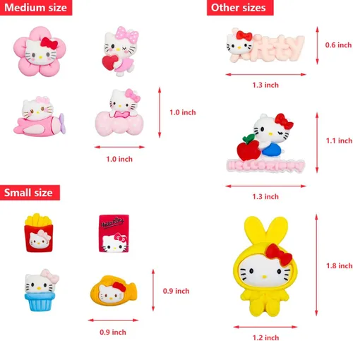 Vista 2 de Bonitos dijes de dibujos animados para zapatos, dijes de animales kawaii, dijes de zapatos rosados, dijes de decoración de zapatos para pulseras